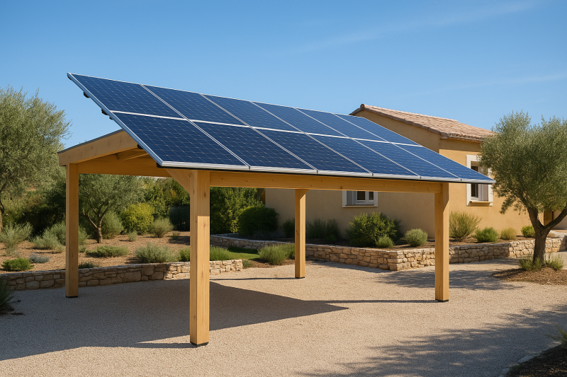 Installation de panneaux solaires sur carport existant à Narbonne : transformez votre abri voiture en source d’énergie