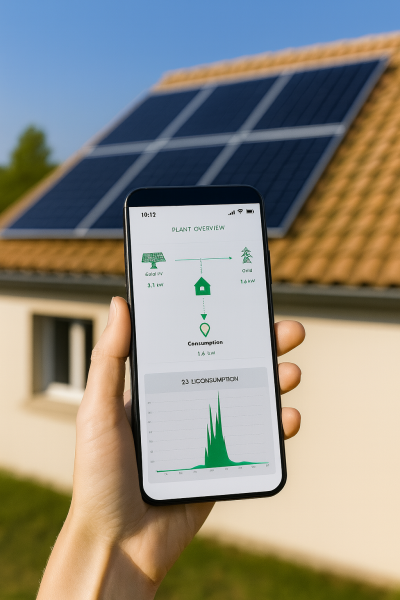 Installation photovoltaïque 8 kWc avec batterie virtuelle MyLight innovante optimisant l’autoconsommation pour habitation familiale située au cœur de Limoux